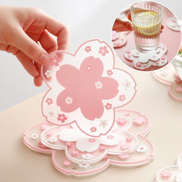 

mats & pads japn estilo de la flor cerezo mesa aislamiento trmico mat oficina familiar anti-skid taza t leche