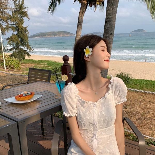 

casual dresses cmaz for women summer 2021 korean style, Black;gray