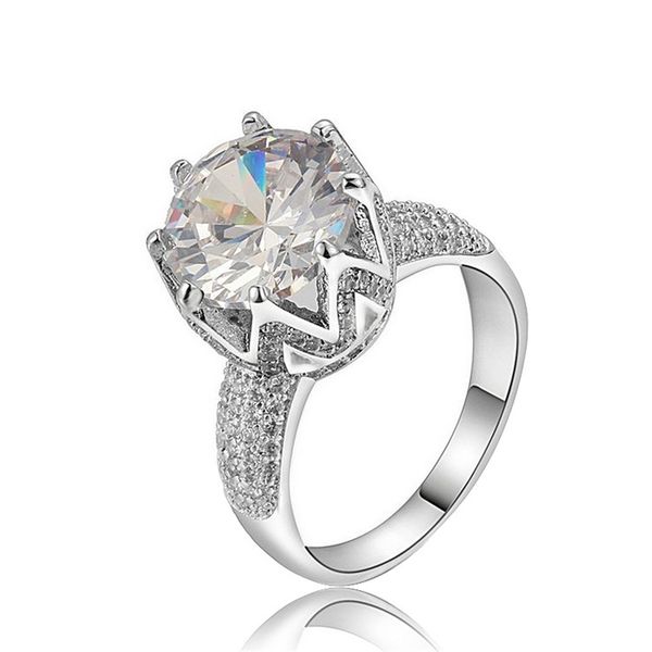 

new fashion korean copper ring crown zircon, Black