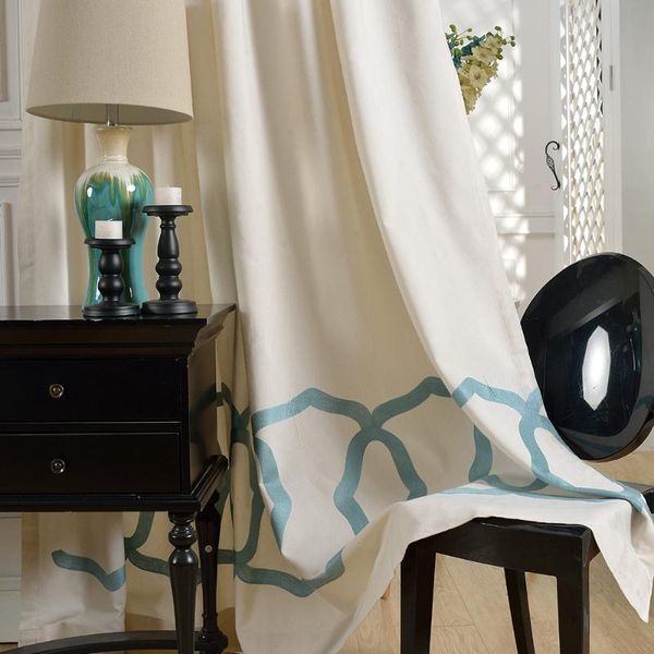

curtain & drapes modern simple cotton and embroidery curtains for living dining room bedroom.