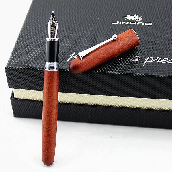 

luxury natural wood fountain pen handmade full wooden beautiful iridium fine 0.5mm fashion writing ink gift pens