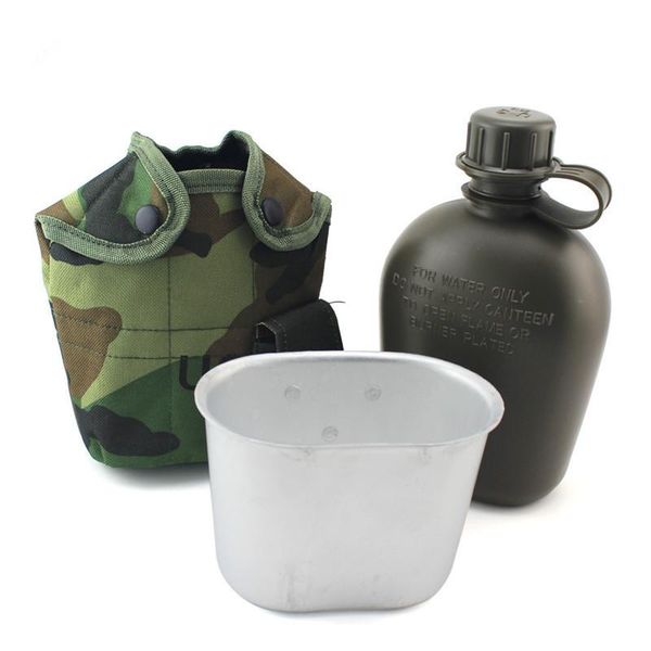 

water bottle three piece a set kettle outdoor travel portable folding my military camouflage bag sports bottles 1l