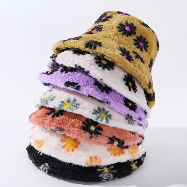 

wide brim hats faux fur velvet bucket hat for womens thick warm winter lady girls korea panama outdoor travel fisherman, Blue;gray