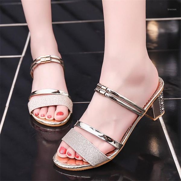 

dress shoes open toe with sandals female 2021 summer korean version of the wild thick comfortable wearable1, Black