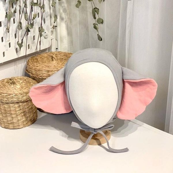 

caps & hats cute children baby boy girl hat cap lace up skullies beanies elephant big ears kids born pograph prop 0-3t, Yellow