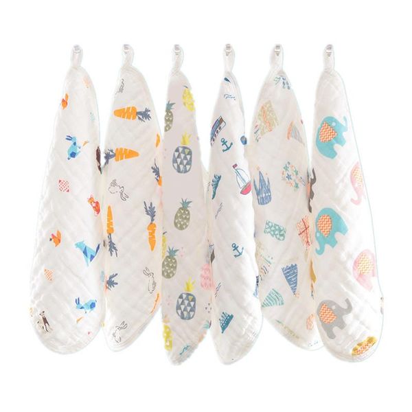 

bibs & burp cloths 6 layers gauze cloth for baby infant cleaning face cotton towel feeding toddler bandana child handkerchi saliva tissue