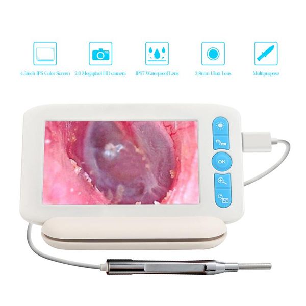 

otoscope camera with 4.3inches screen earwax removal tool 3.9mm ip cameras