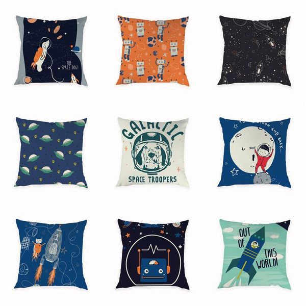 

cushion/decorative pillow cartoon style peach skin cushion cover decorative pillowcase dog rocket space 45*45cm case