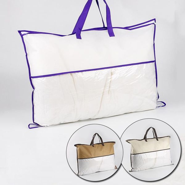

portable clothes storage bag with handle non-woven anti-dust pack blanket quilt organizer large capacity tote handbag bags