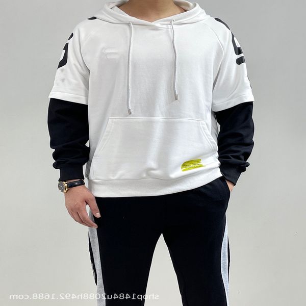 

feijia men's loose casual 2021 hoodie f family autumn splicing top, Black