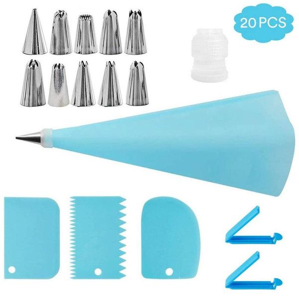 

baking & pastry tools 20pcs cake decorating set stainless steel nozzles diy cupcakes cookies