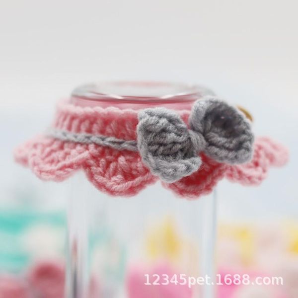 

dog apparel hand-knitted wool pet collar cat cute puppet beauty short