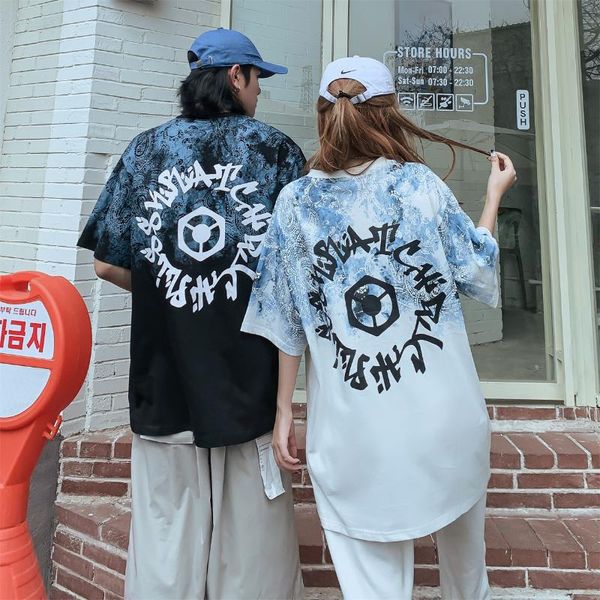 

men's t-shirts t shirt short sleeve chinese style summer loose clothes 2021 oversized cotton streetwear couple, White;black