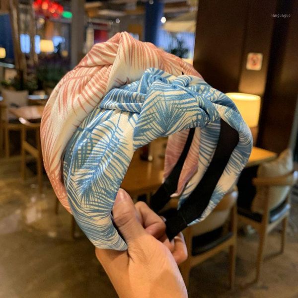 

36pcs/lot diy simple multi fabrics coconut tree head bands retro leaves tie knot headbands hair styling tools accessory ha12901, Brown