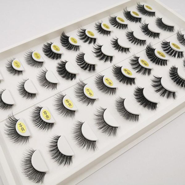 

eyes dancing 20pairs 3d faux mink lashes natural long crisscross false eyelashes makeup mixture style hand made lash set1