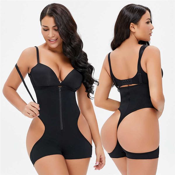 

body butt lifter thong bodysuit shaper tummy control panties strapless postpartum shapewear zipper hook