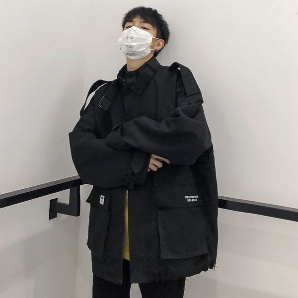 

men's hoodies & sweatshirts autumn jacket of men's high street hong kong punk-style baseball uniform prepy all-match korean legal, Black