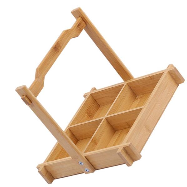 

dishes & plates 1pc 4 compartments plate wood sushi serving practical foods tray