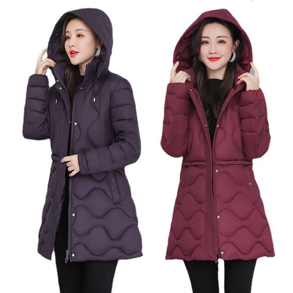 

women's jackets women winter cotton jacket long parka quilted outwear with middle-aged hood s women's casual jackets basic t42s, Black;brown