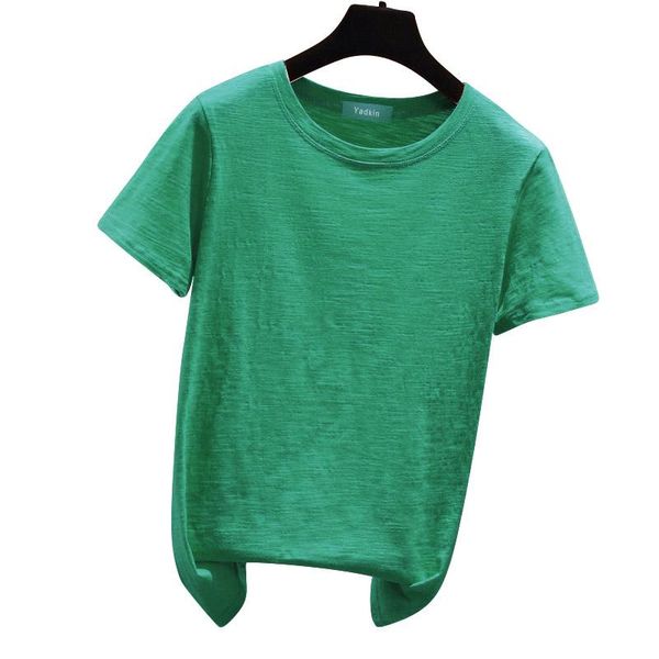 

european and american high-quality simple summer -selling leisure short-sleeved women's t-shirt, White