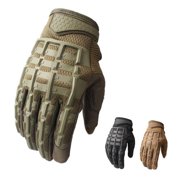 

sports gloves tactical full finger glove men anti-slip warm military mittens male paintball fight shooting combat bicycle outdoor sport, Black