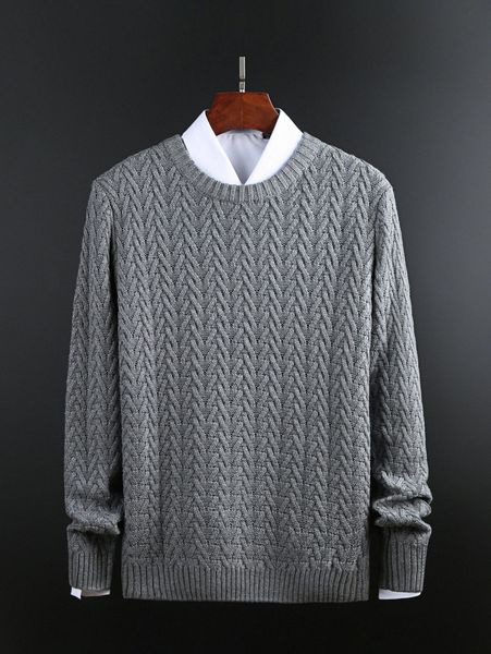 

men drop shoulder ribbed knit sweater without shirt 94qu#, White;black