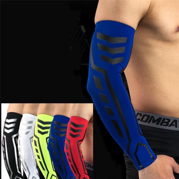 

elbow & knee pads men sport arm warmers skin sleeve cooling cover sun protective stretch basketball cycling armband #3d28, Black;gray
