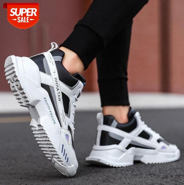 

cold sticky men's sports shoes personality middle cut casual thick-soled lace-up #6o9k