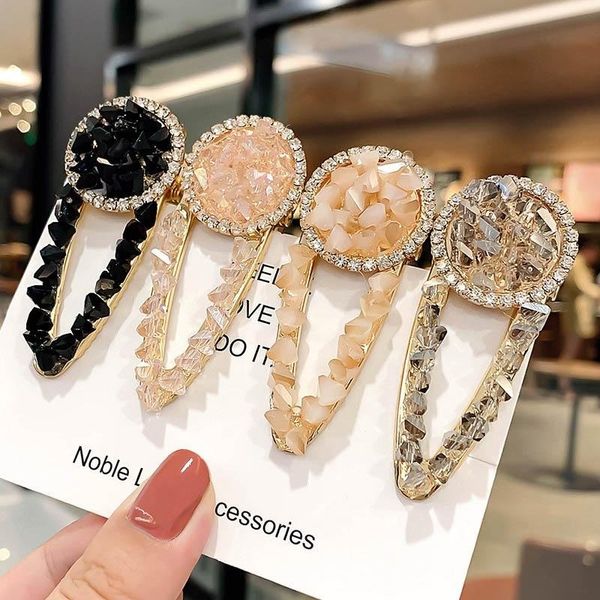 

ins fashion crystal pearl girls hair clips bracelet boutique designer rhinestone side clip kids princess accessories various colors, Golden;silver