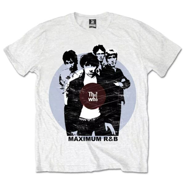 

white the who maximum rnb band official t-shirt men unisex, White;black