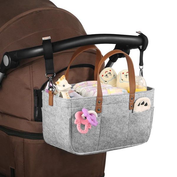 Diaper Bags Foldable Felt Cloth Storage Bag Baby Organizer Big Size Changing Table Toy Basket Car Travel