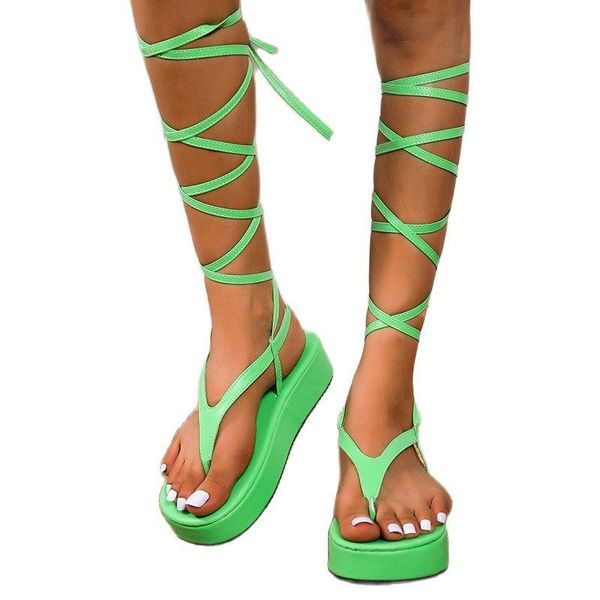 

sandals summer cross tied platform women flip flops flat women's roman thin belt hollow peep toe for women1, Black