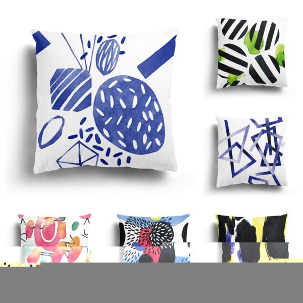 

cushion/decorative pillow geometric plush pillowcase home decoration sofa cushion cover irregular pattern can be customized 60x60cm