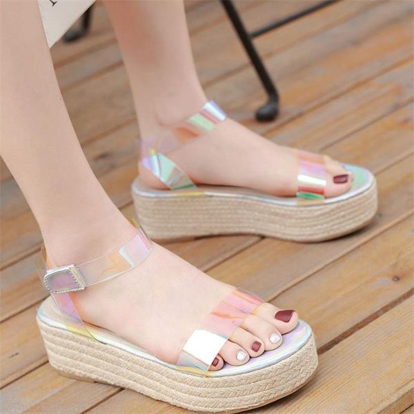 

handmade women platform sandals summer shoes colours beach woman, Black