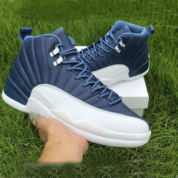 

12 stone blue white men boots shoes 12s outdoor sport sneakers mens trainers casual shoe us7-us12, Black