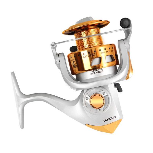 

plating head fishing reel 5.2:1 1000-9000 series metal movement spinning wheel right left hand light ice sea vessel coil baitcasting reels