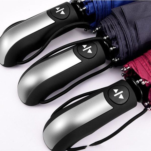 

umbrellas 10 ribs full automatic black umbrella waterproof fully-automatic sunny and rainy men women wind resistant b65