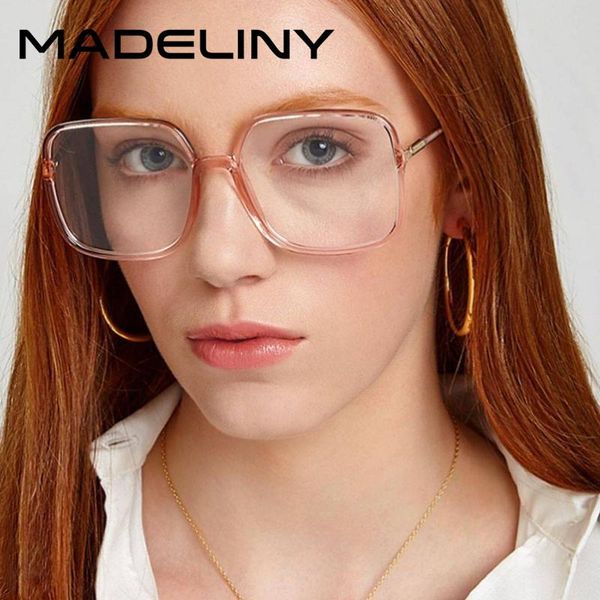 

fashion sunglasses frames madeliny 2021 transparent clear solid glasses frame women square trending styles brand optical computer ma950, Black