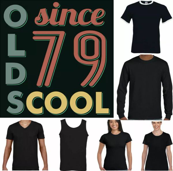 

old cool old school 1979 funny 42nd birthday 42 years old gift top, White;black