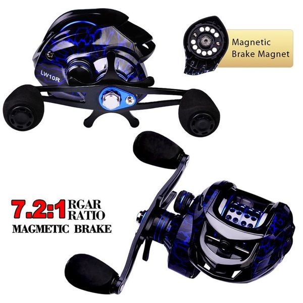 

baitcasting reels 18+1bb fishing reel tackle gear 7.2:1 10kg max drag power casting right left hand rb