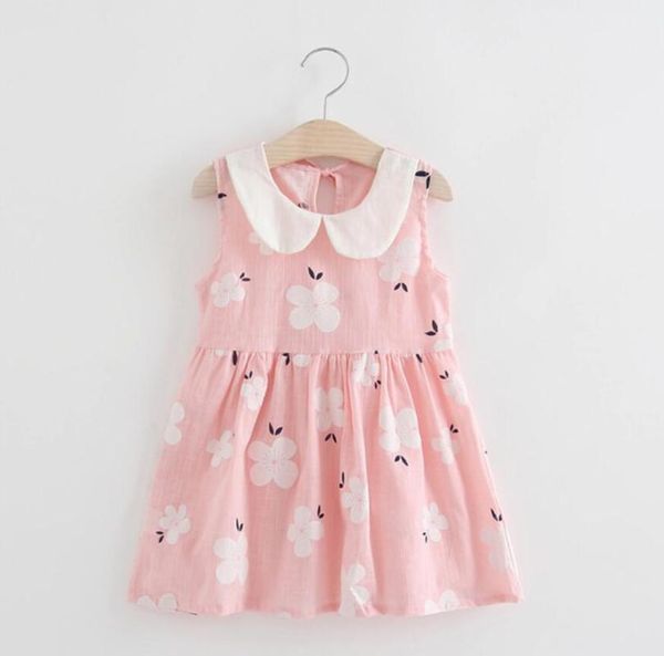 

girl's dresses summer baby girl princess dress lovely children's clothing cotton sleeveless doll collar for 1-7 years girls, Red;yellow