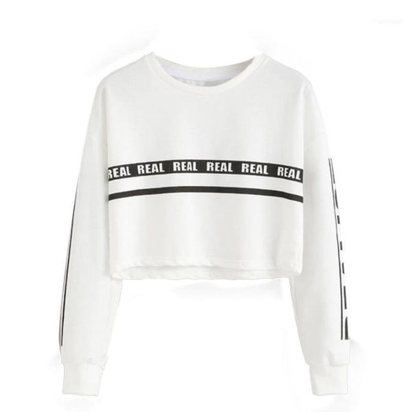 

womens white letter print crop sweatshirt women's fashion drop1, Black