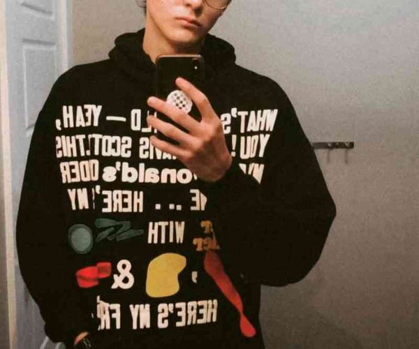 

hoodies & men's sweatshirts autumn winter mens and womens letter printing hoodies travis scott joint barrage pattern print hooded fleec, Black