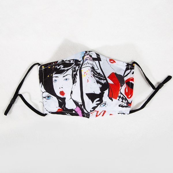 

dust figure printing pictorial protection 3d washable cotton mask