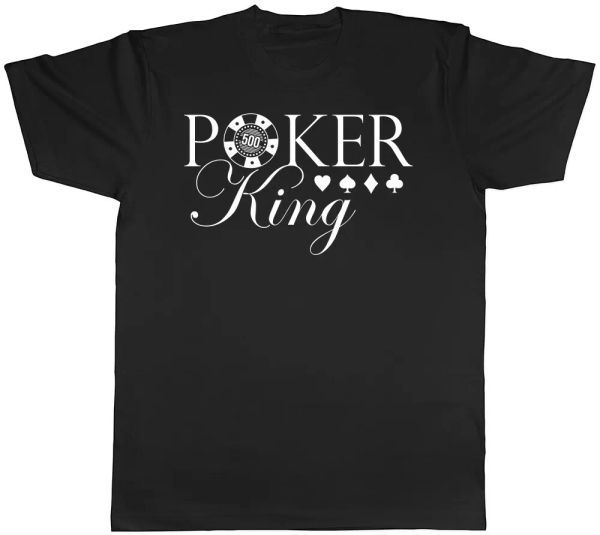

poker king mens t-shirt tee, White;black
