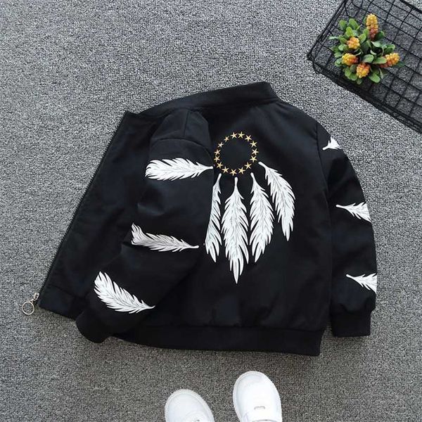 

spring summer autumn girls boys casual print long sleeve jacket baby kids children coat 211204, Blue;gray