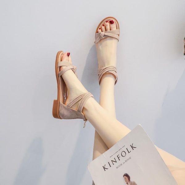 

summer of 2021 soft bottom girls flat sandals, Black