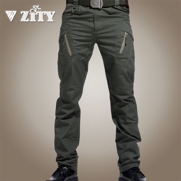 Pantaloni tattici da uomo Multi tasca elastica in vita Pantaloni militari Pantaloni cargo casual maschili Abbigliamento uomo Pantaloni sportivi slim fit 5XL 211112