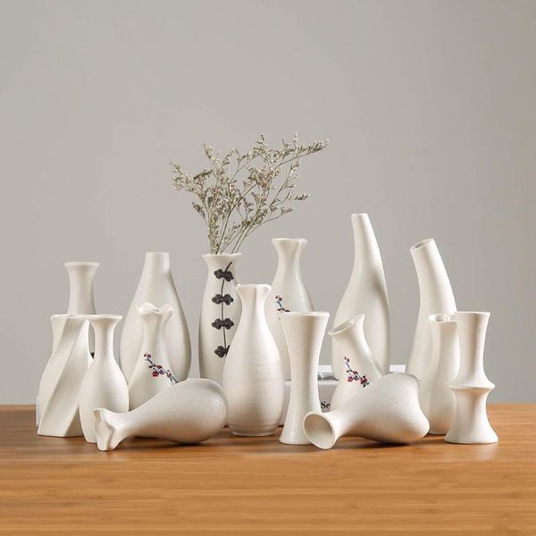 

vases modern white ceramic chinese style simple designed pottery and porcelain for artificial flowers decorative figurines