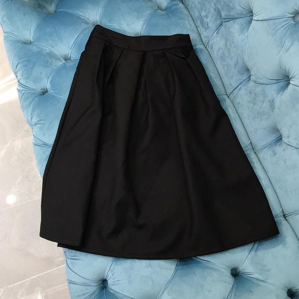 

skirts winter 11.14 autumn fashion vintage a-line women wool blend comfortable midi skirt two color, Black